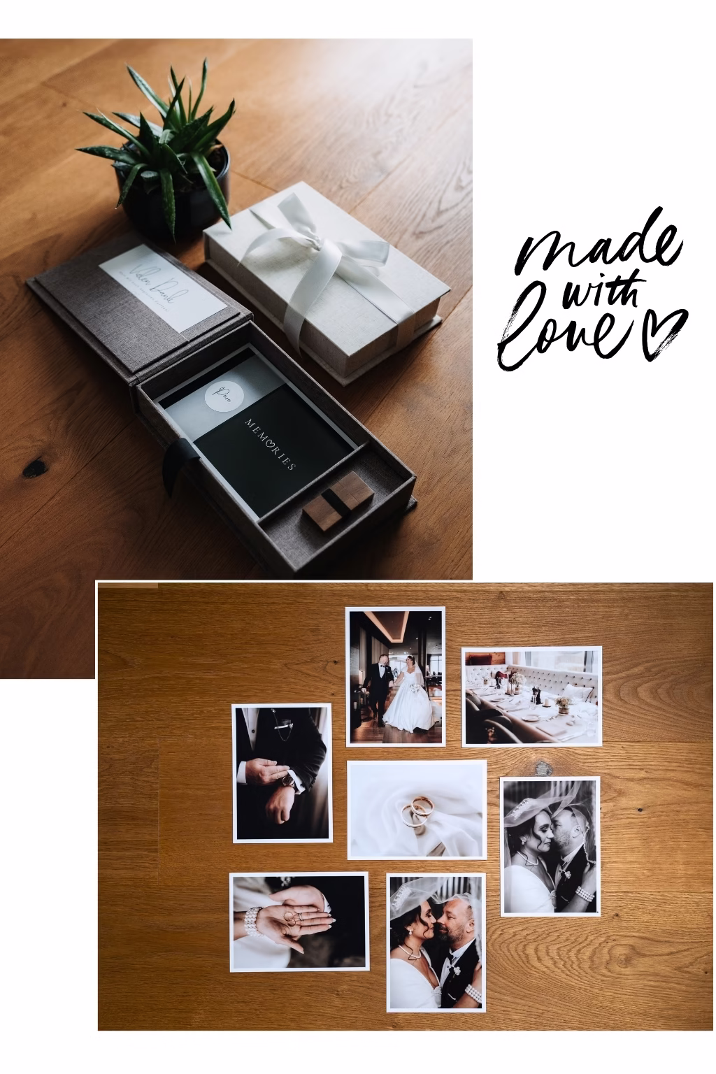 Highlightboxen in Beige und Braun von Pure Weddings Hochzeitsfotograf Freising